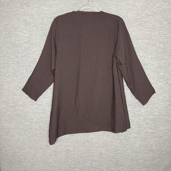 HABITAT Women's Long Sleeve Button Asymmetric Hem Tunic Sz Small Lagenlook Top - Picture 7 of 7